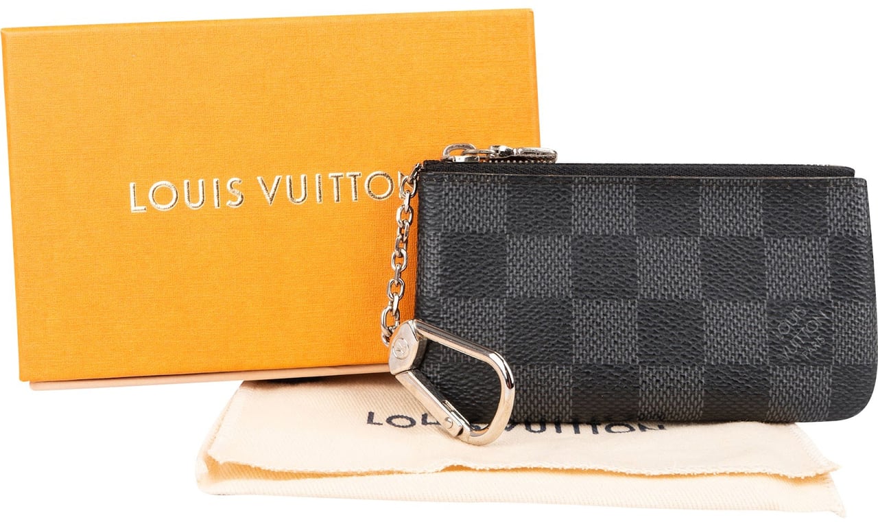 Louis Vuitton Monogram Damier Graphite Pochette Cles Key Pouch Wallet Zwart