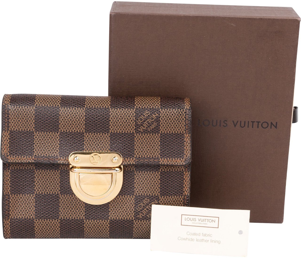 Louis Vuitton Monogram Damier Ebene Koala Wallet Bruin