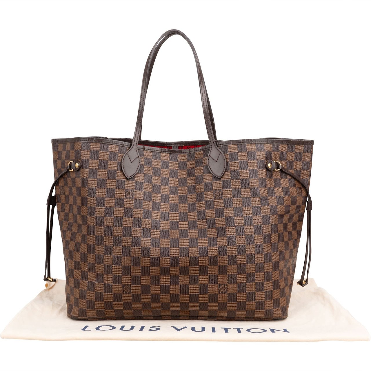 Louis Vuitton Monogram Damier Ebene Canvas Neverfull GM Shoulder Bag Bruin
