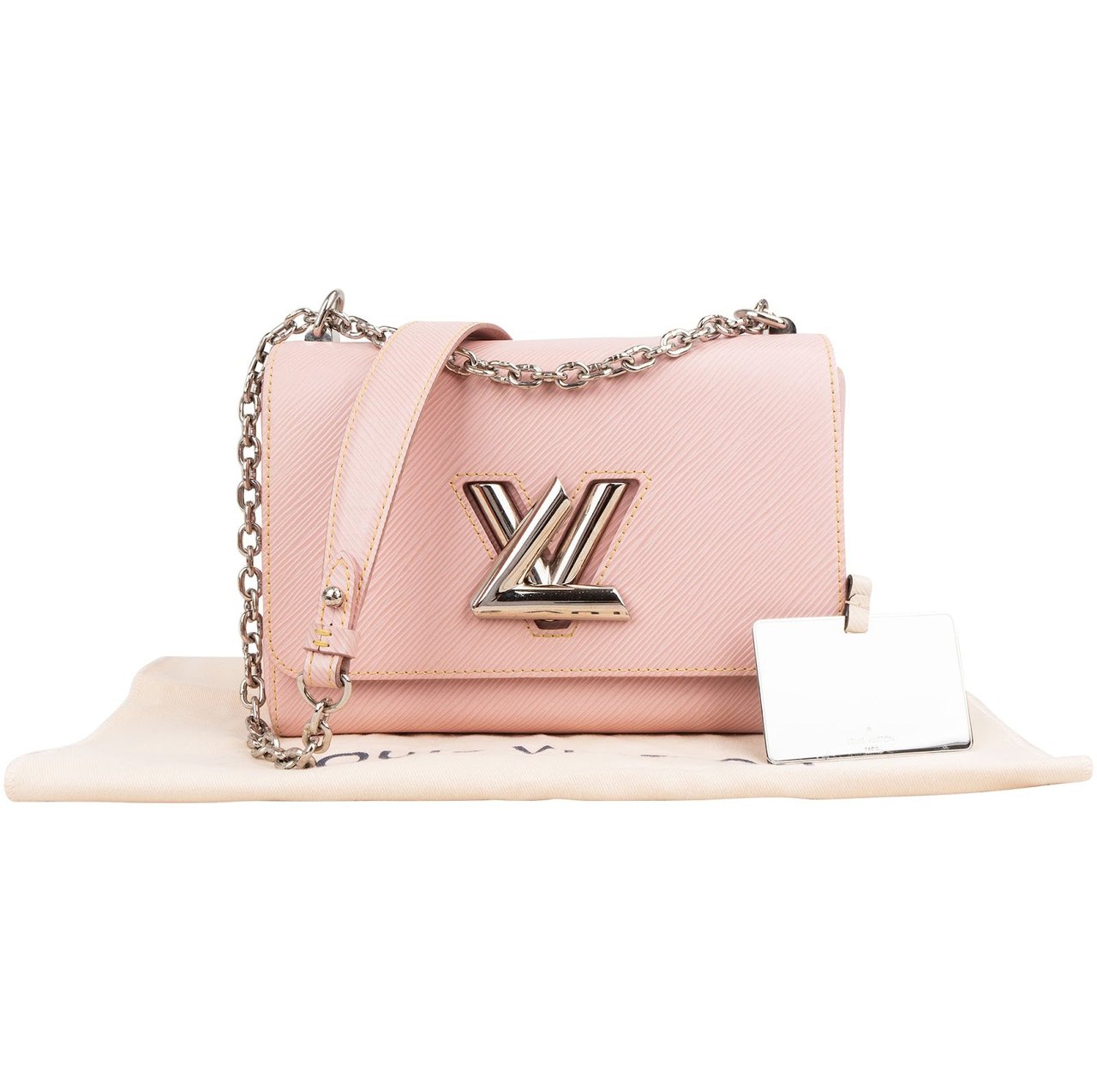 Louis Vuitton Pink Epi Leather Twist MM Crossbody Bag Roze