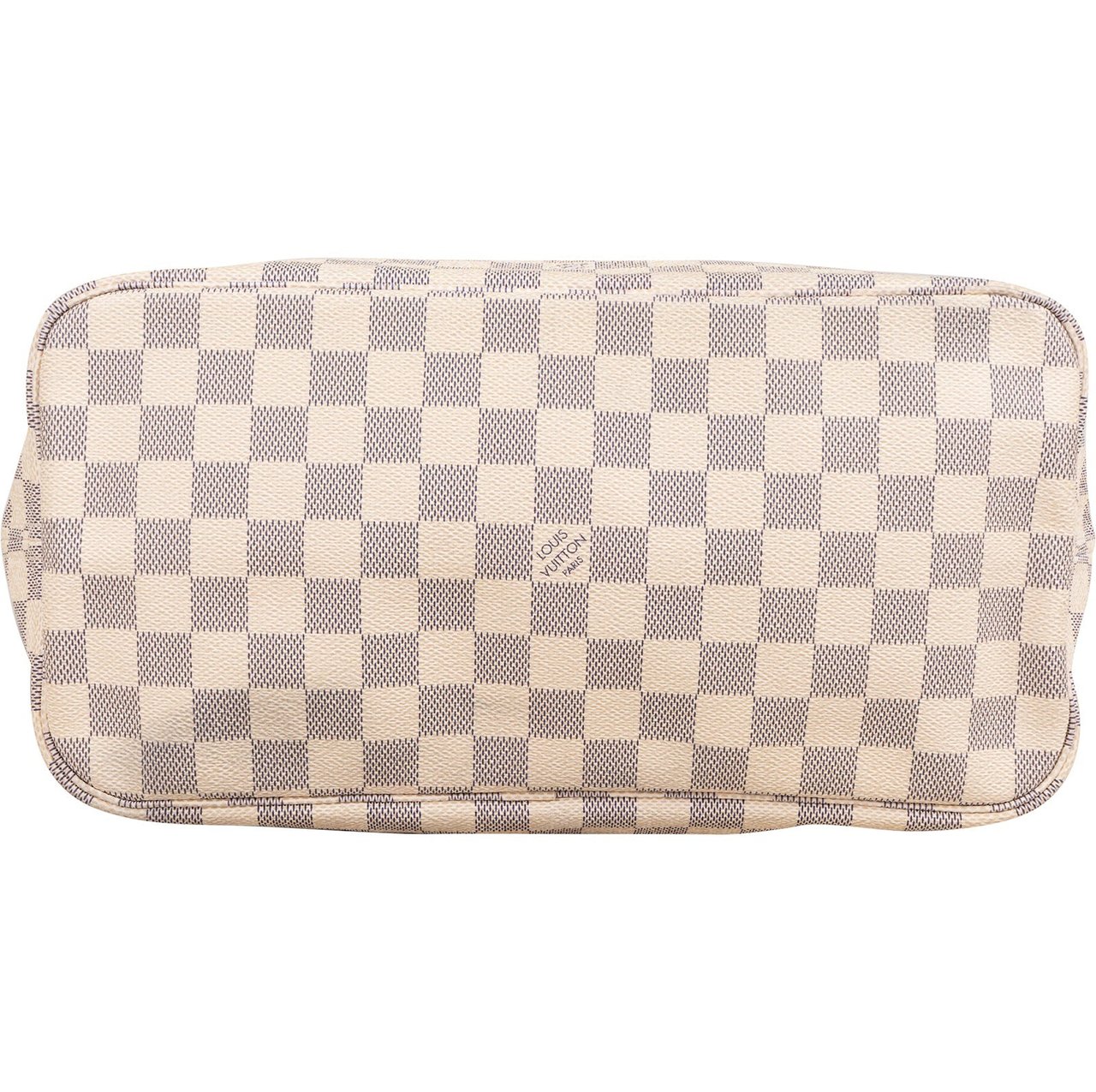 Louis Vuitton Monogram Damier Azur Canvas Neverfull MM Shoulder Bag Wit