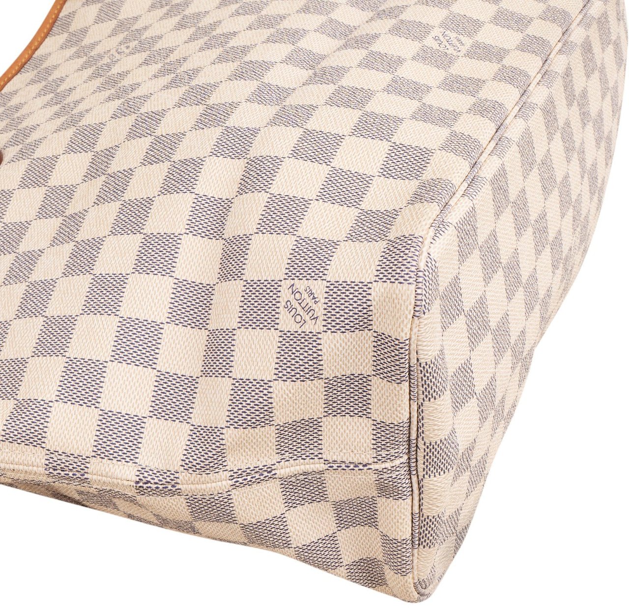 Louis Vuitton Monogram Damier Azur Canvas Neverfull MM Shoulder Bag Wit