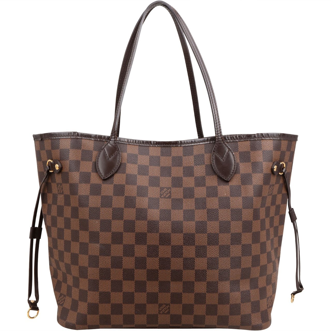 Louis Vuitton Monogram Damier Ebene Canvas Neverfull MM Shoulder Bag Bruin