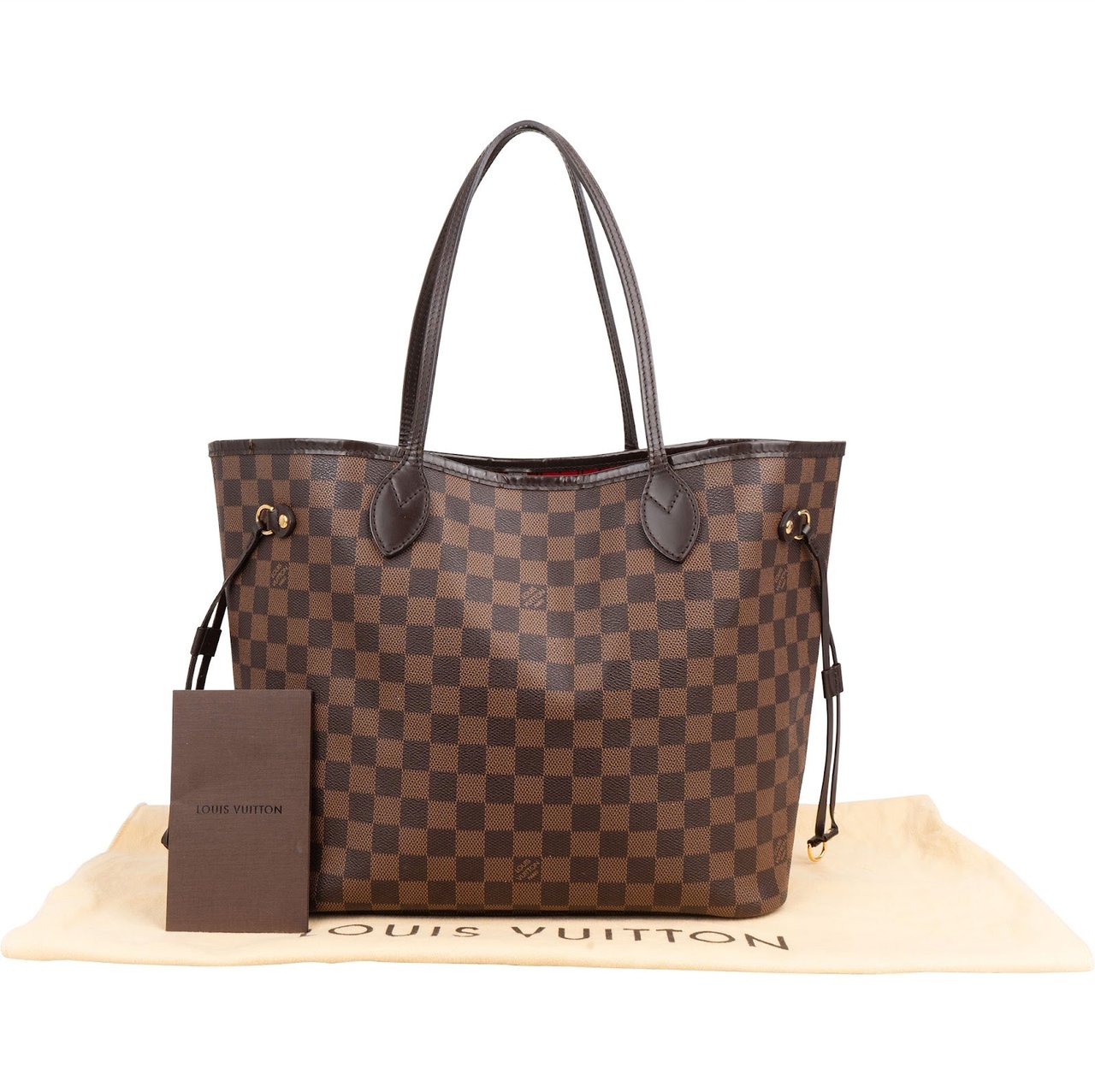 Louis Vuitton Monogram Damier Ebene Canvas Neverfull MM Shoulder Bag Bruin