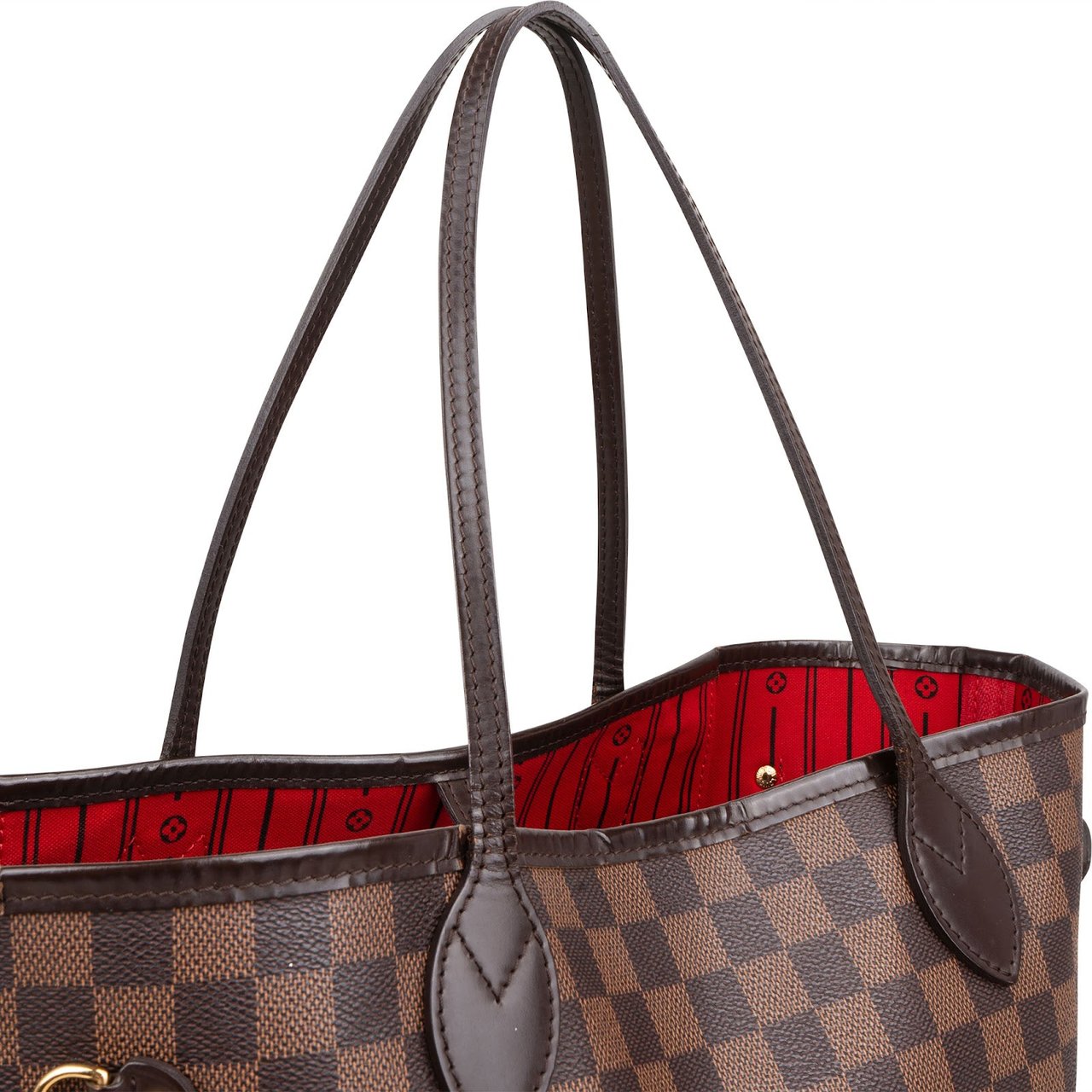 Louis Vuitton Monogram Damier Ebene Canvas Neverfull MM Shoulder Bag Bruin