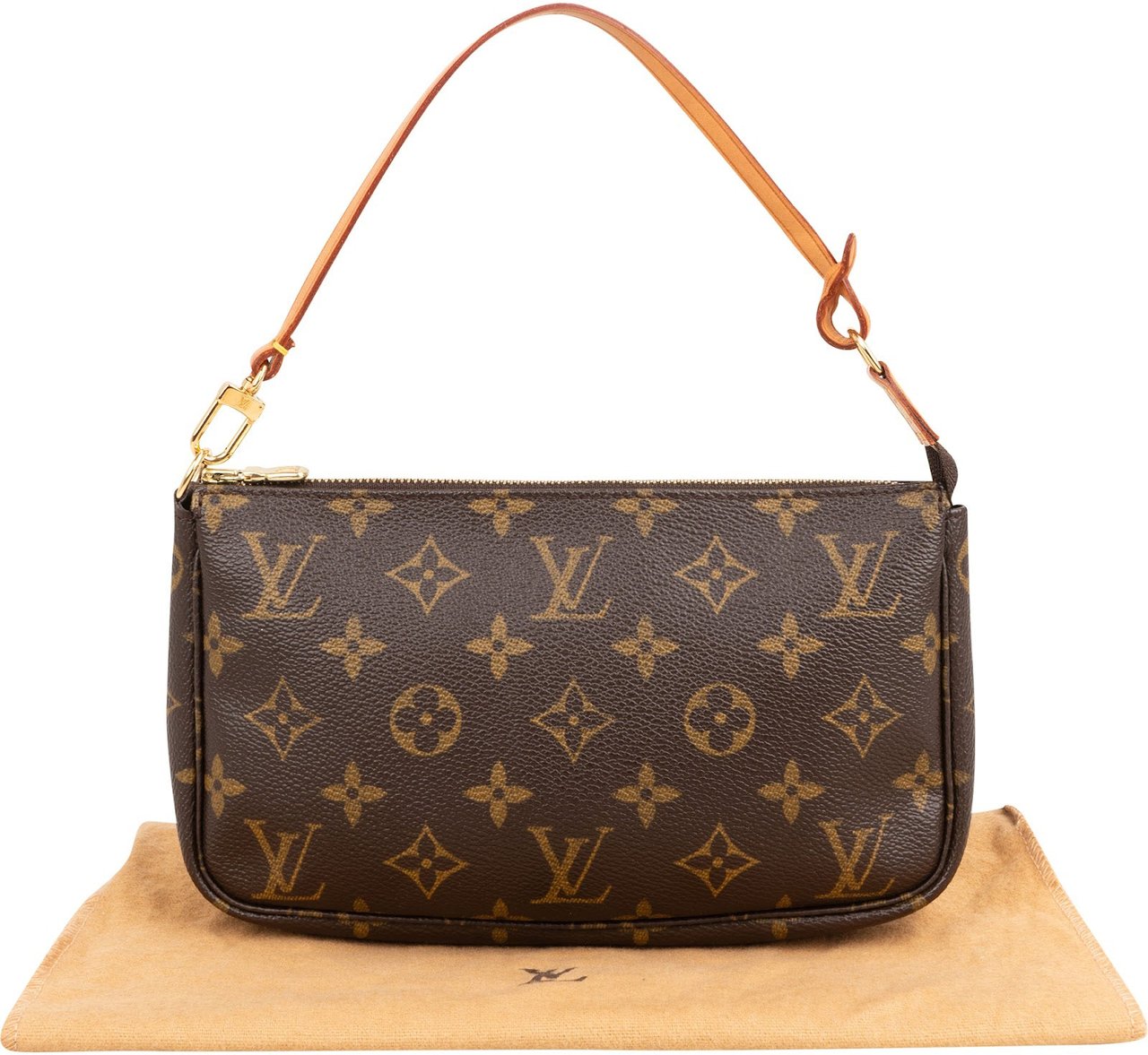 Louis Vuitton Monogram Canvas Pochette Accessoires Handbag Bruin