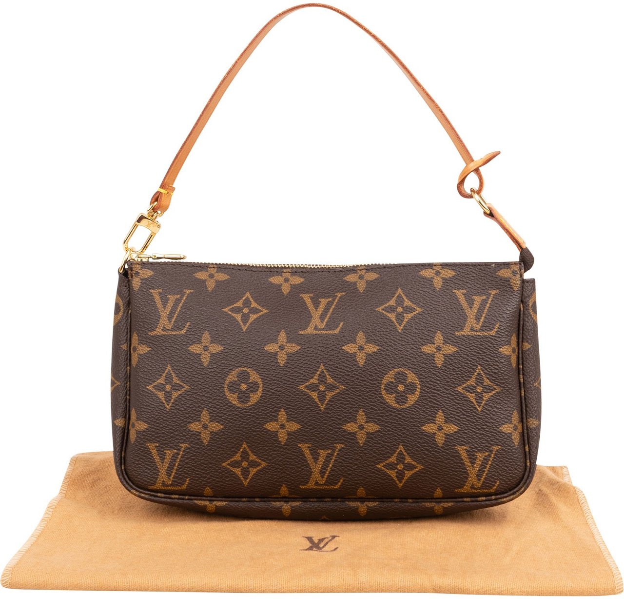 Louis Vuitton Monogram Canvas Pochette Accessoires Handbag Bruin