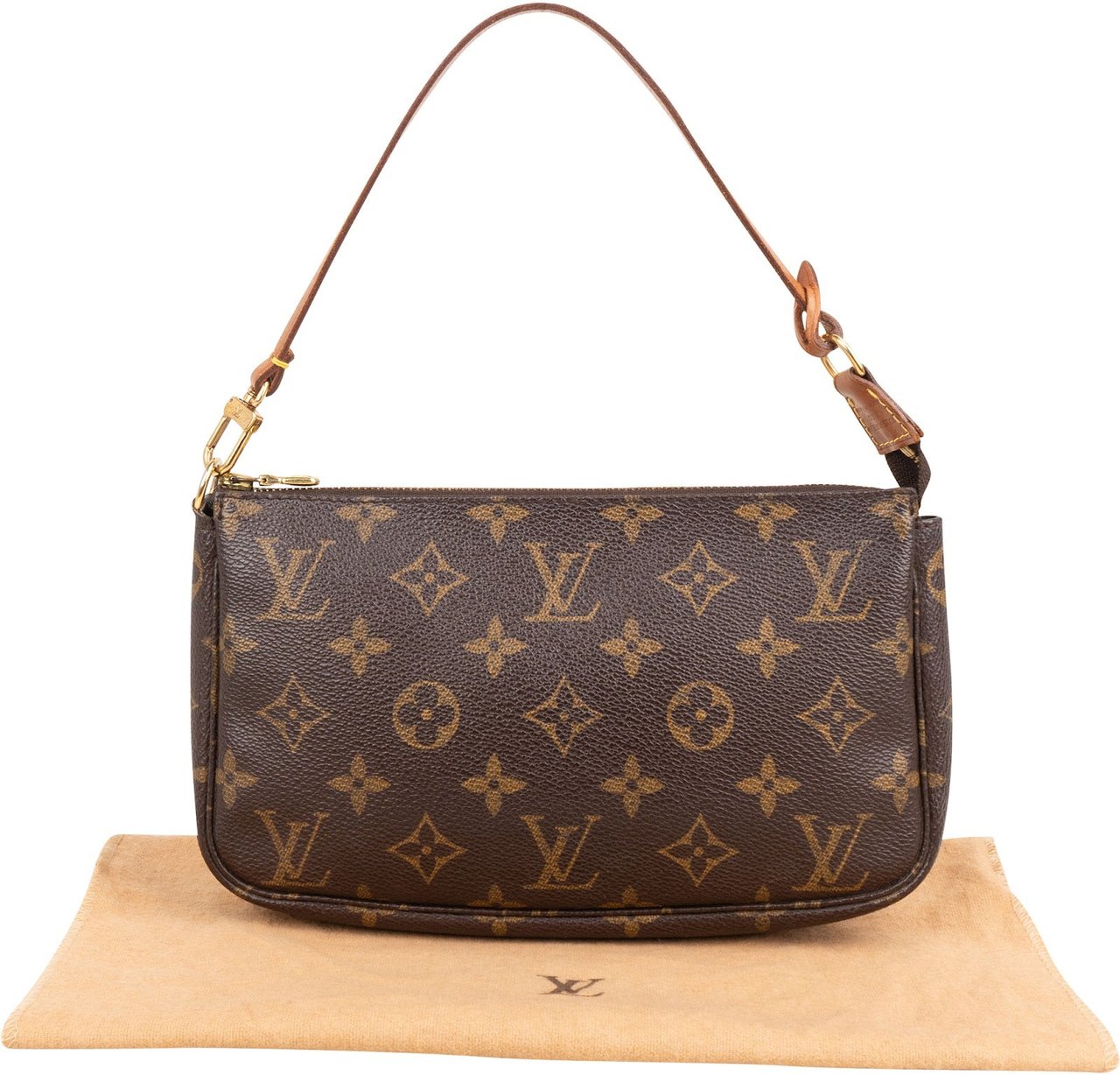 Louis Vuitton Monogram Canvas Pochette Accessoires Handbag Bruin