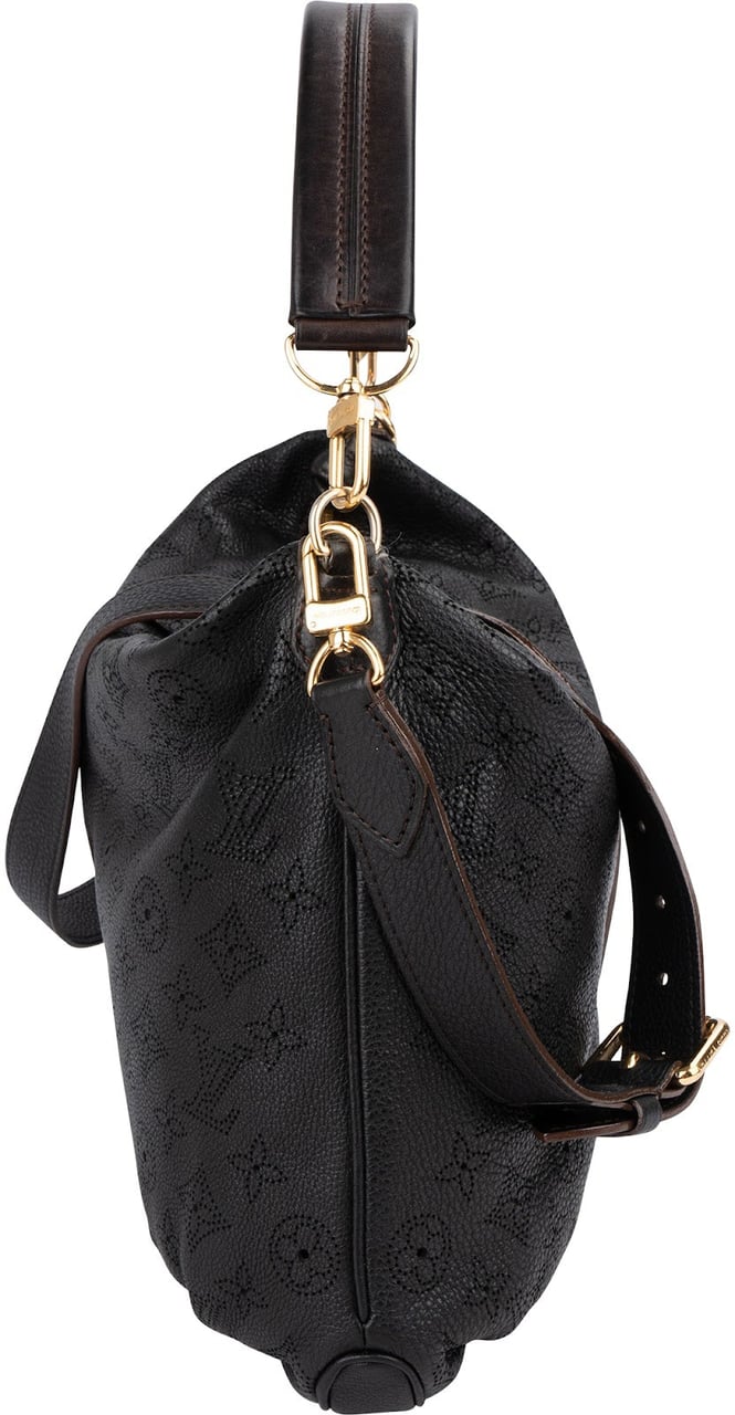 Louis Vuitton Monogram Mahina Leather Selene MM Shoulder Bag Zwart