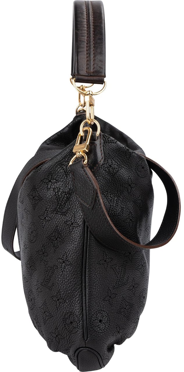 Louis Vuitton Monogram Mahina Leather Selene MM Shoulder Bag Zwart