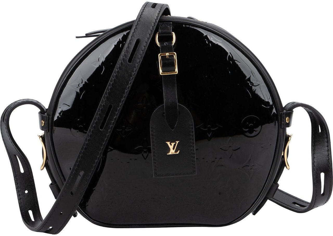 Louis Vuitton Monogram Vernis Leather Boite Chapeau Souple PM Crossbody Bag Zwart