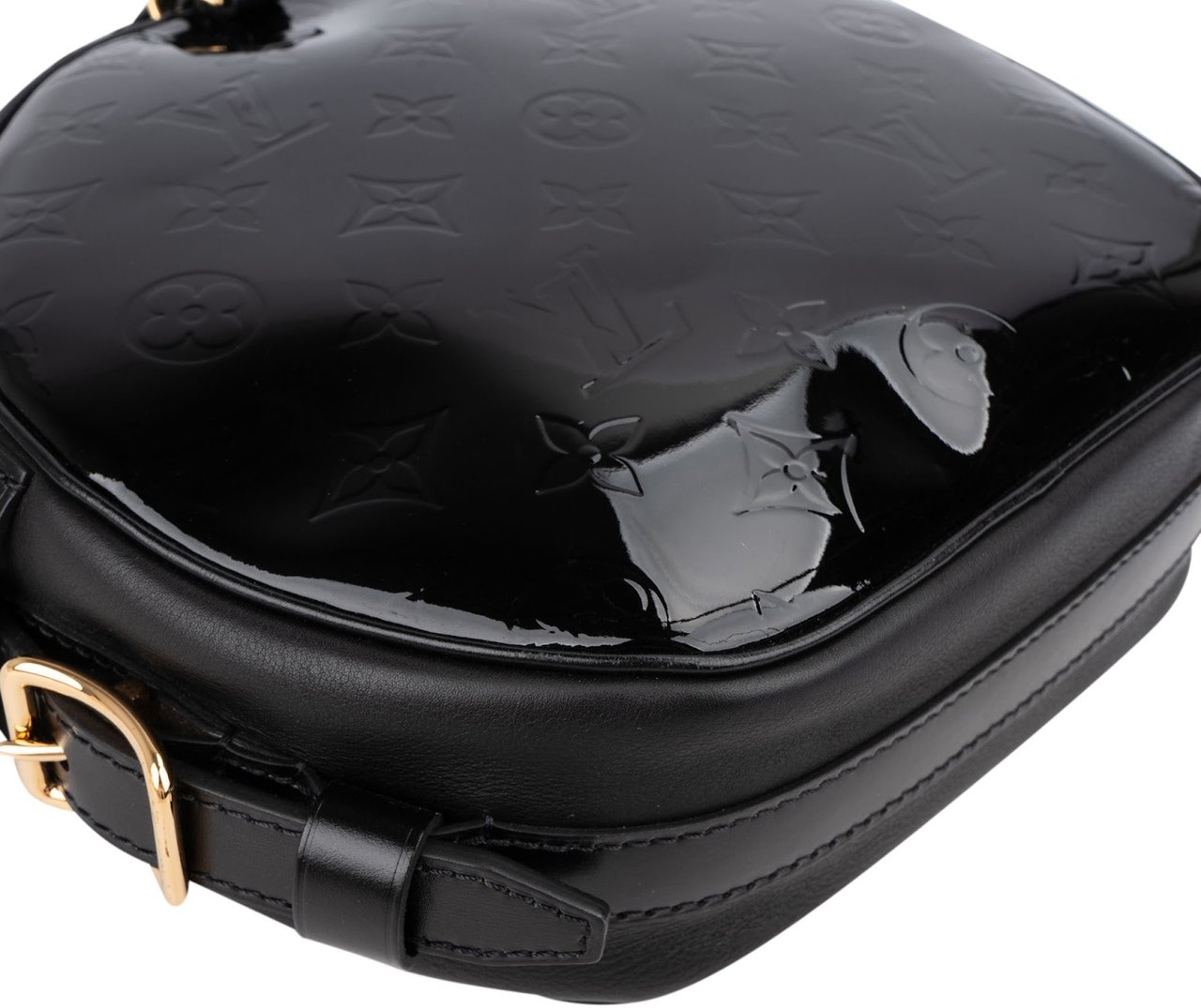Louis Vuitton Monogram Vernis Leather Boite Chapeau Souple PM Crossbody Bag Zwart