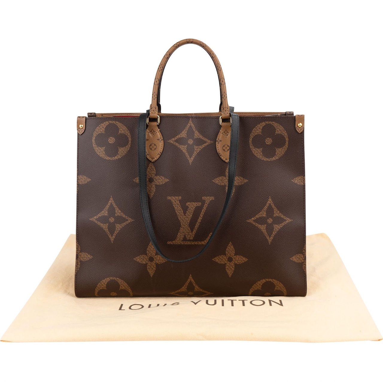 Louis Vuitton Monogram Giant Reverse OnTheGo GM Handbag Bruin