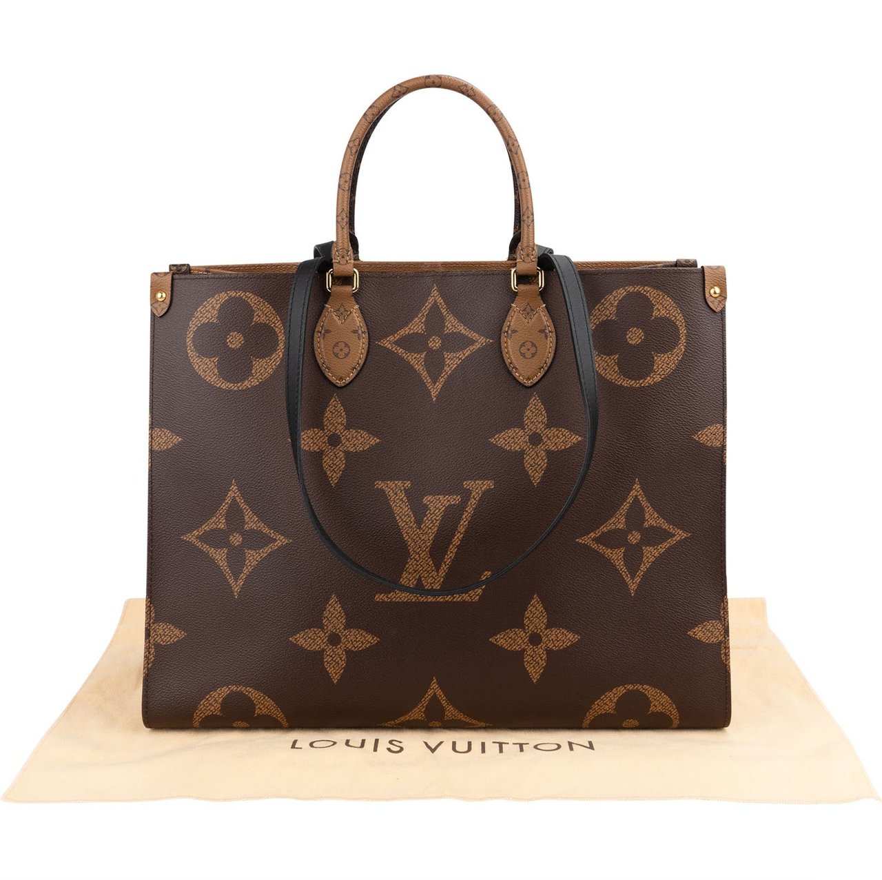 Louis Vuitton Monogram Giant Reverse OnTheGo GM Handbag Bruin