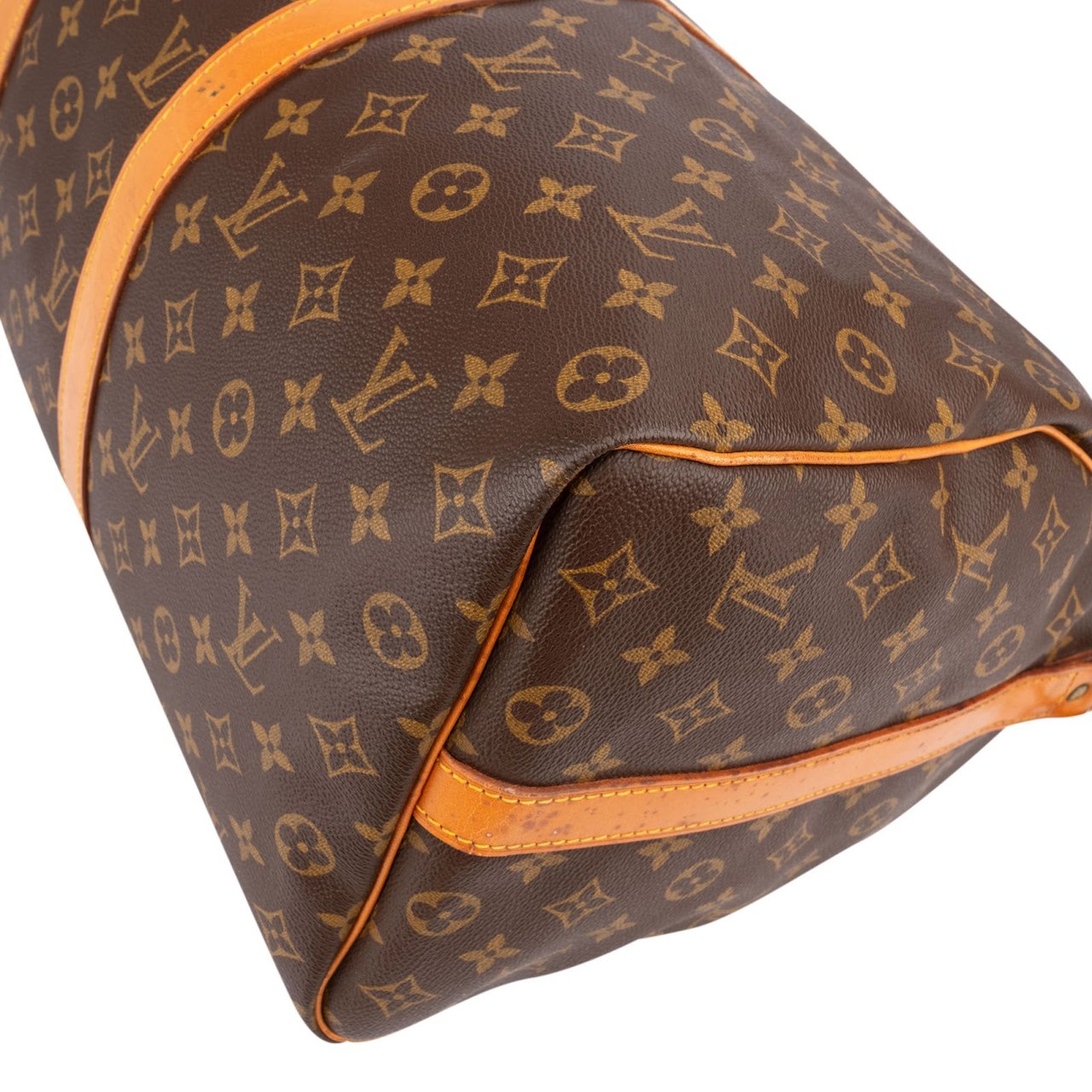 Louis Vuitton Monogram Canvas Keepall 50 Bandoulière Travel Bag Bruin