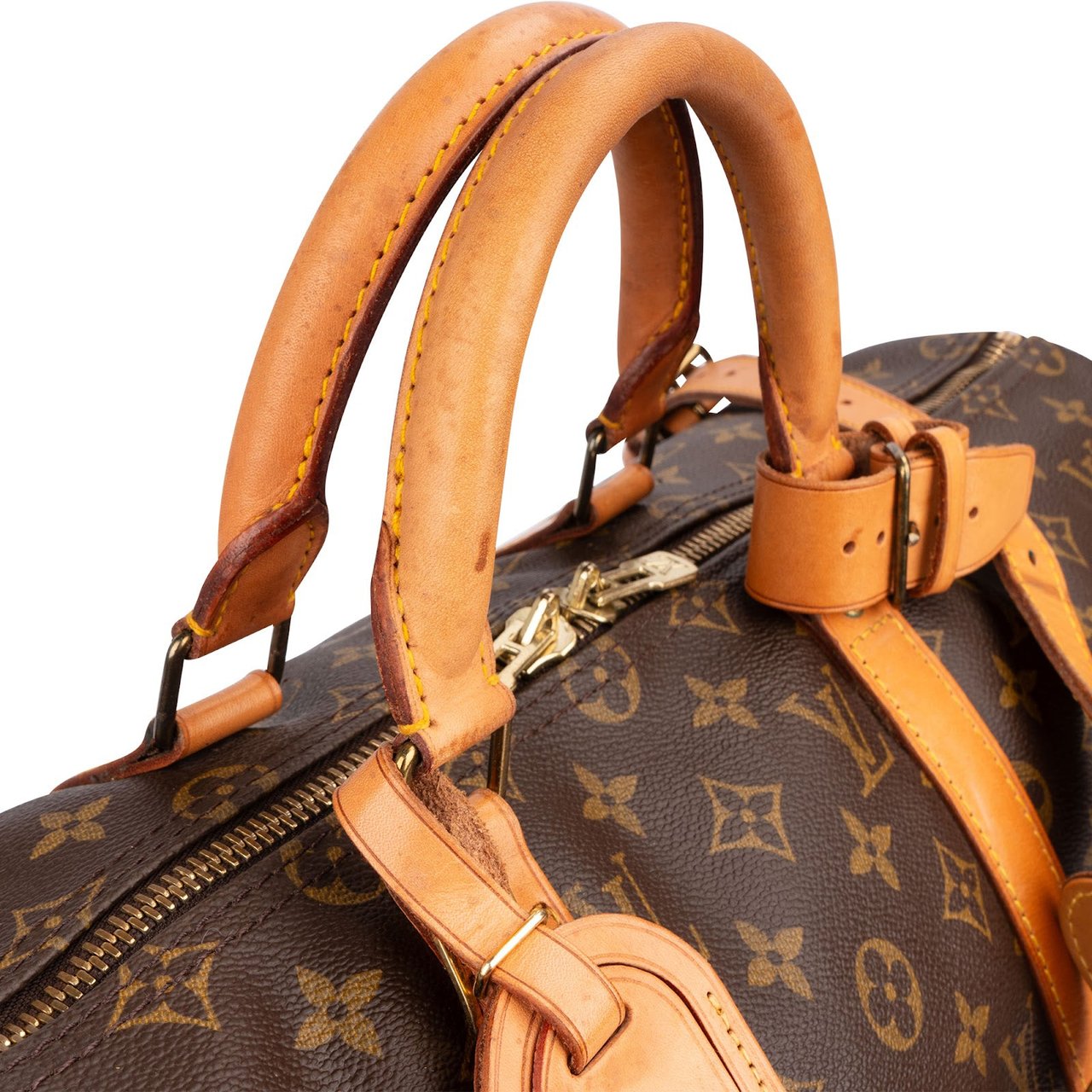 Louis Vuitton Monogram Canvas Keepall 50 Bandoulière Travel Bag Bruin