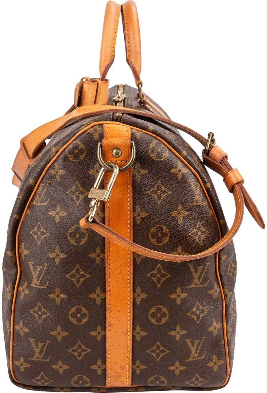 Louis Vuitton Monogram Canvas Keepall 50 Bandoulière Travel Bag Bruin