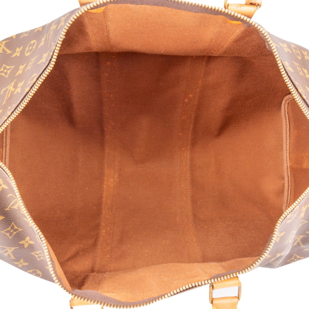Louis Vuitton Monogram Canvas Keepall 50 Bandoulière Travel Bag Bruin