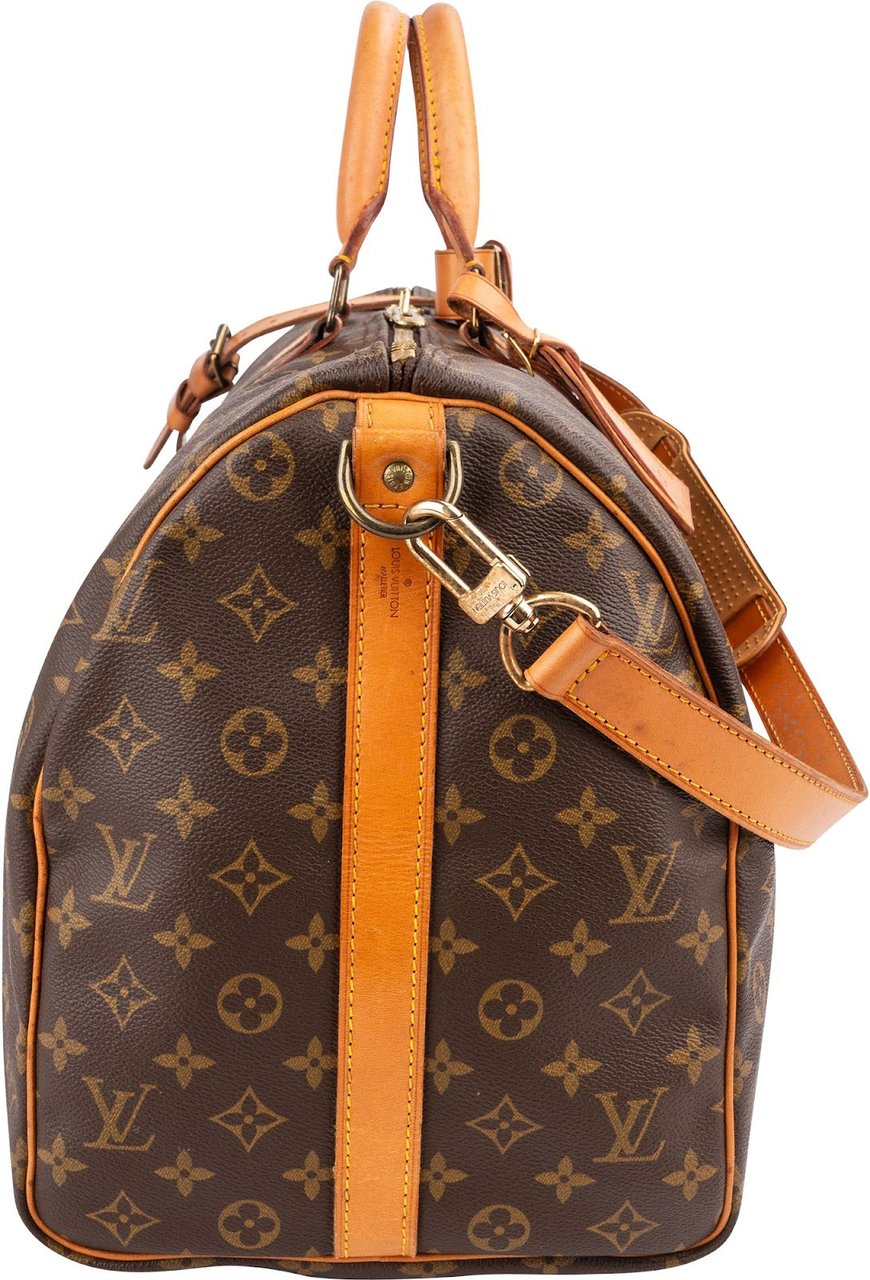 Louis Vuitton Monogram Canvas Keepall 50 Bandoulière Travel Bag Bruin