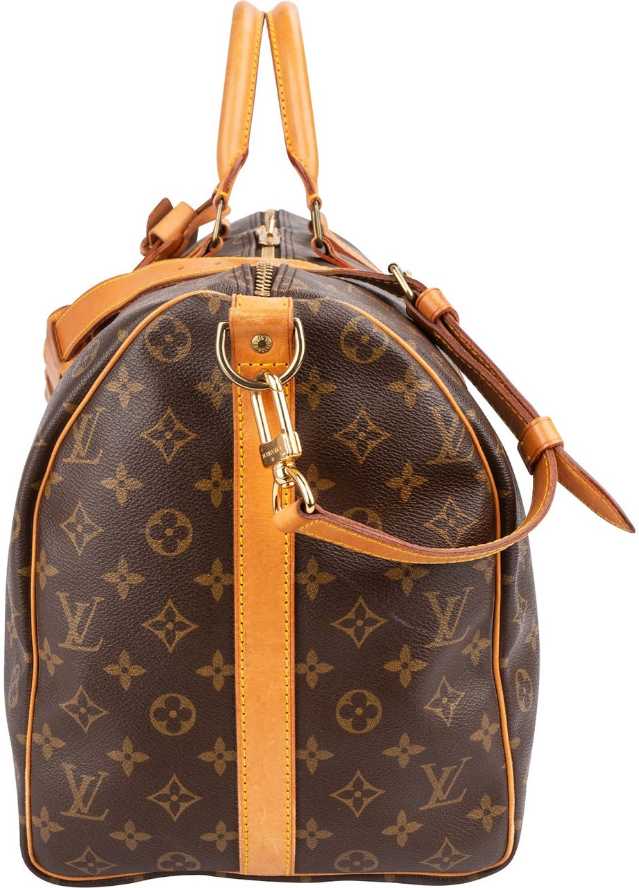 Louis Vuitton Monogram Canvas Keepall 50 Bandoulière Travel Bag Bruin