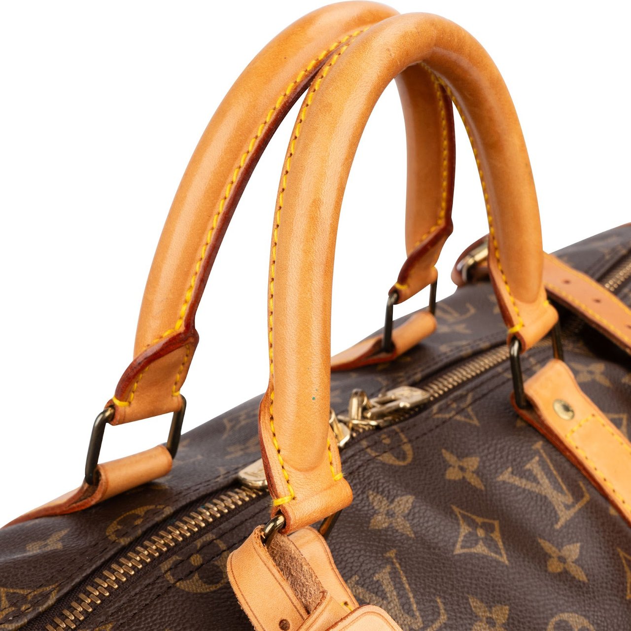 Louis Vuitton Monogram Canvas Keepall 50 Bandoulière Travel Bag Bruin