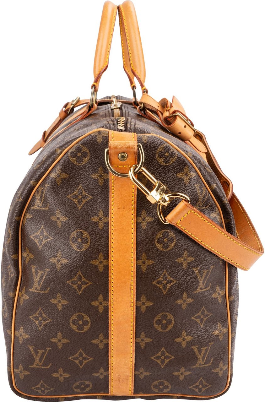 Louis Vuitton Monogram Canvas Keepall 50 Bandoulière Travel Bag Bruin
