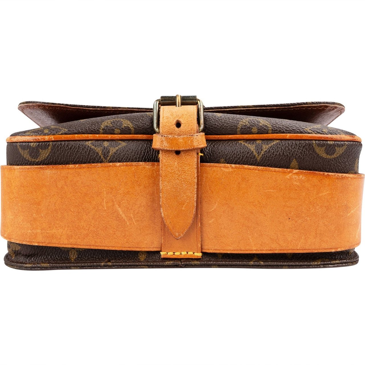 Louis Vuitton Monogram Canvas Cartouchiere MM Crossbody Bag Bruin