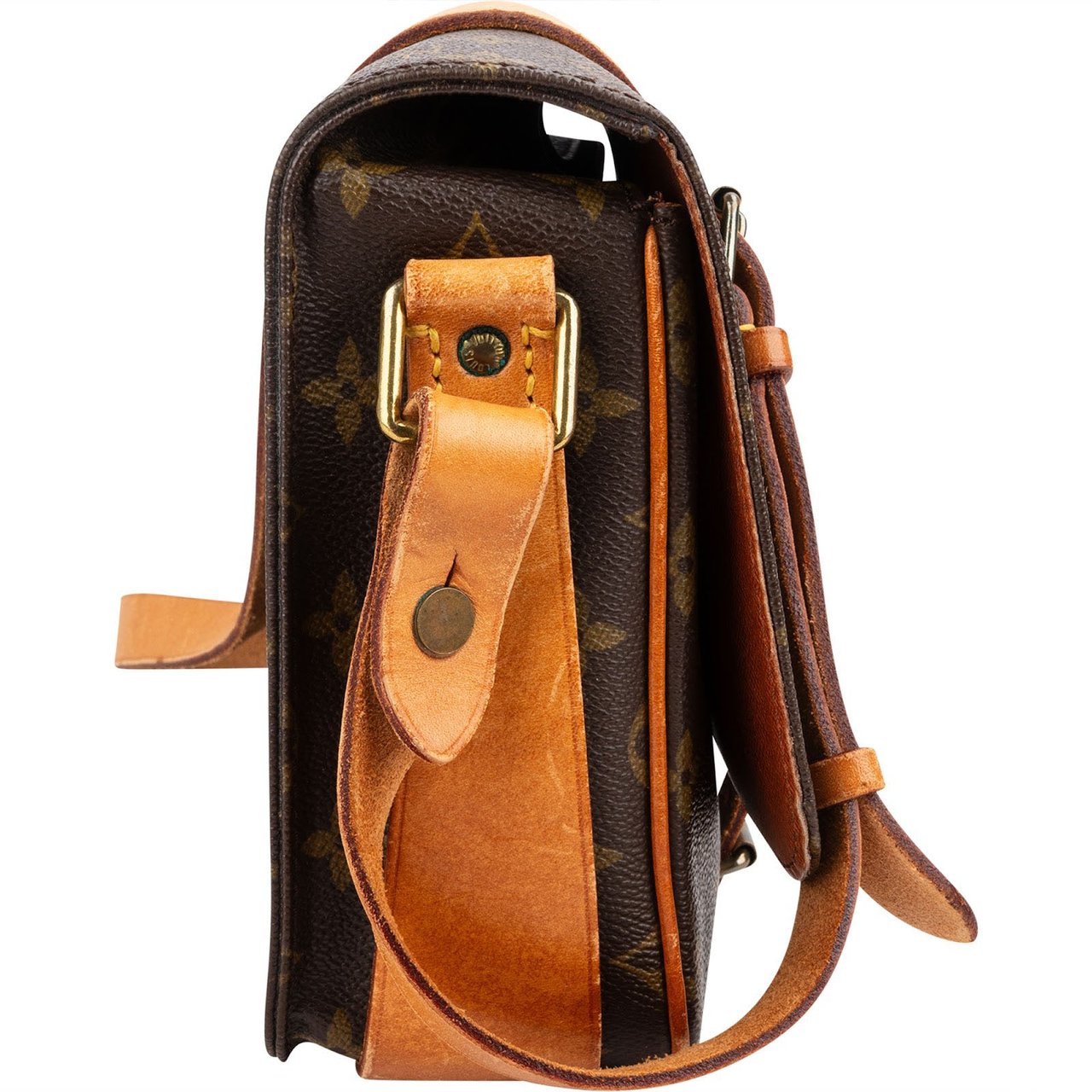 Louis Vuitton Monogram Canvas Cartouchiere MM Crossbody Bag Bruin