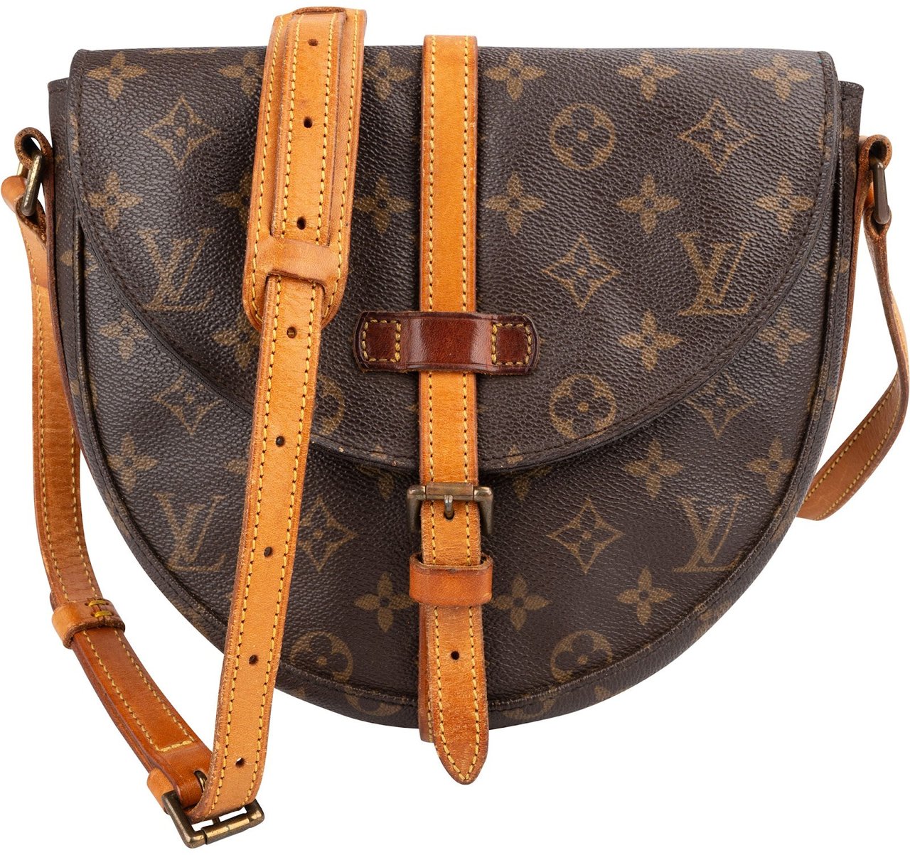 Louis Vuitton Monogram Canvas Chantilly MM Crossbody Bag Bruin