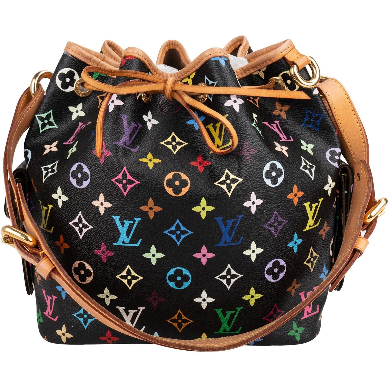 Louis Vuitton Monogram Murakami Multicolor Canvas Sac Noé Petit Shoulder Bag Zwart