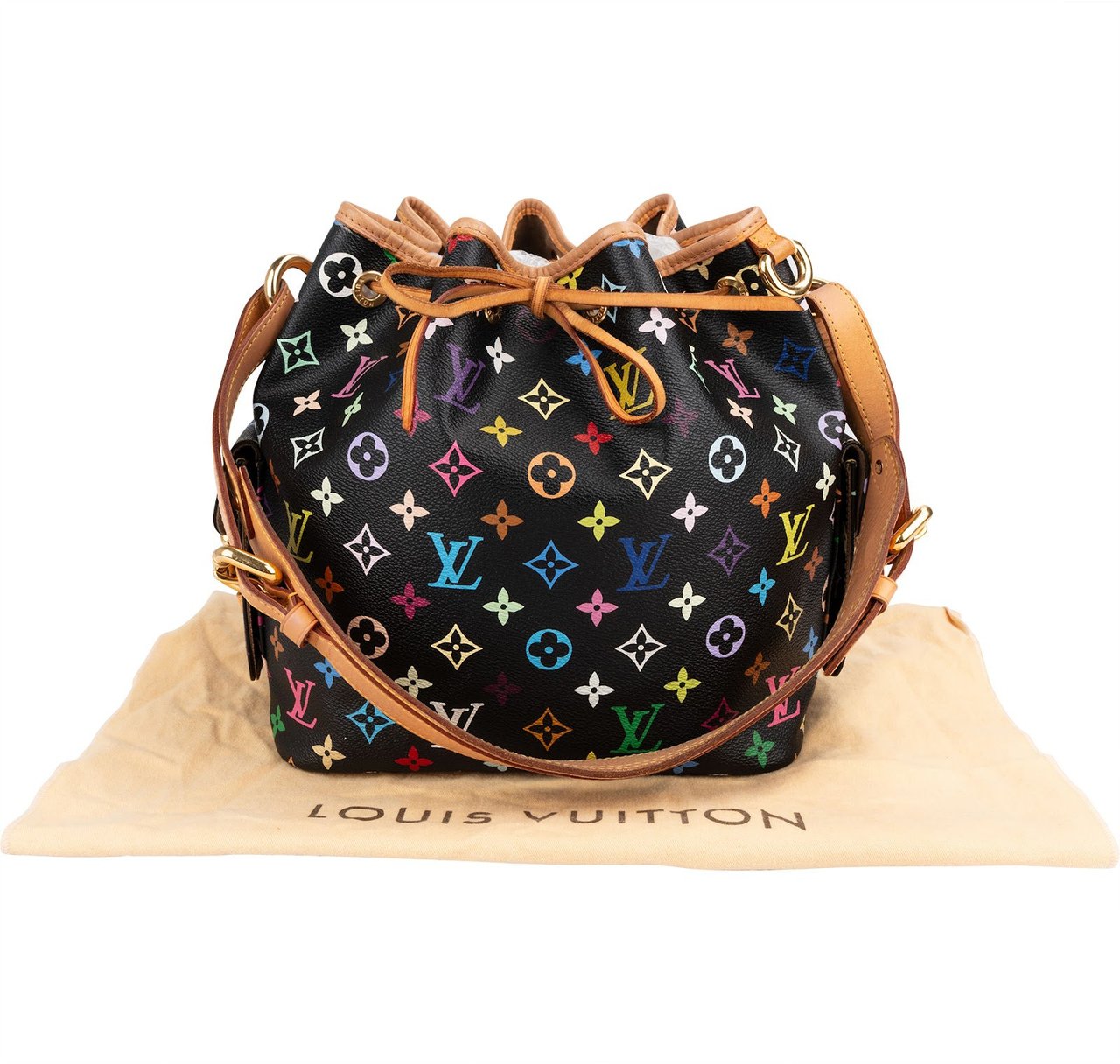 Louis Vuitton Monogram Murakami Multicolor Canvas Sac Noé Petit Shoulder Bag Zwart