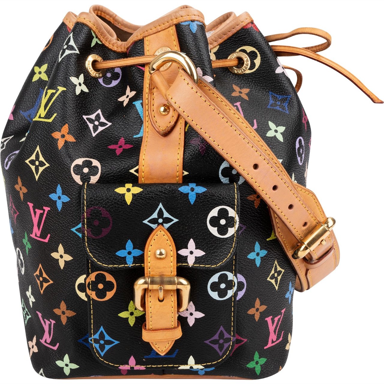 Louis Vuitton Monogram Murakami Multicolor Canvas Sac Noé Petit Shoulder Bag Zwart