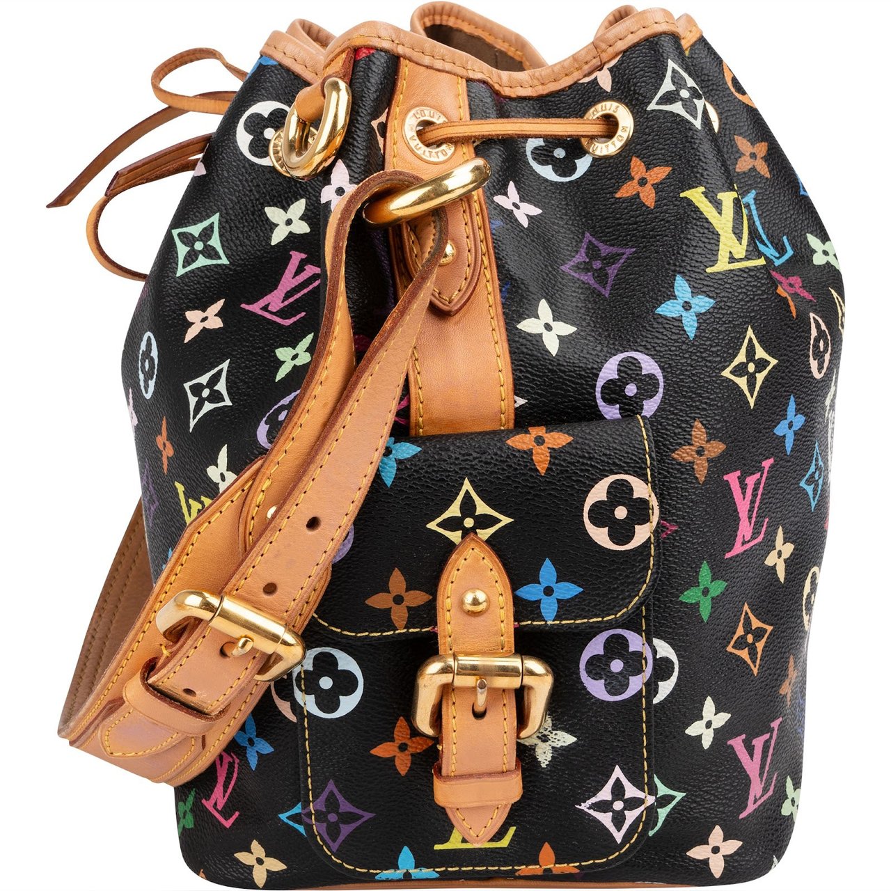 Louis Vuitton Monogram Murakami Multicolor Canvas Sac Noé Petit Shoulder Bag Zwart