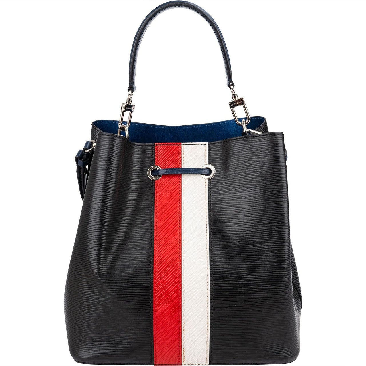 Louis Vuitton Noir Epi Leather Limited America's Cup Striped Tricolor NéoNoé Monaco Crossbody Bag Zwart