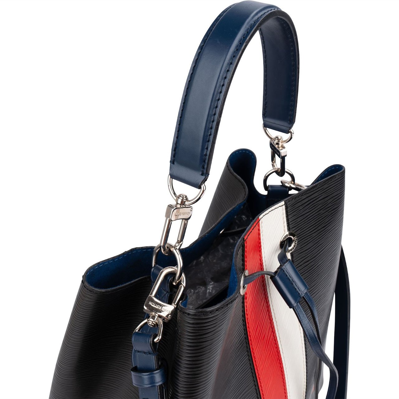 Louis Vuitton Noir Epi Leather Limited America's Cup Striped Tricolor NéoNoé Monaco Crossbody Bag Zwart