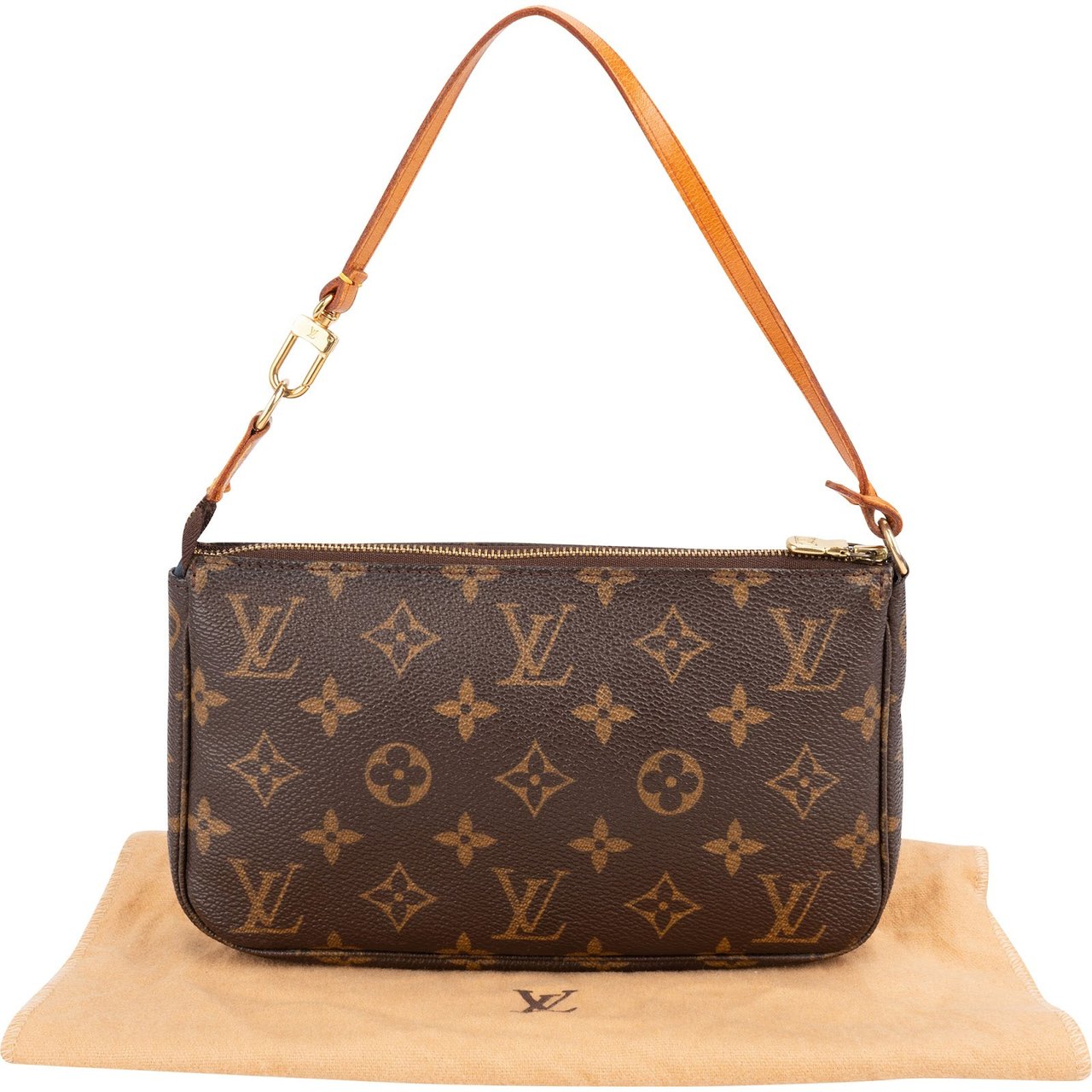 Louis Vuitton Monogram Canvas Pochette Accessoires Handbag Bruin