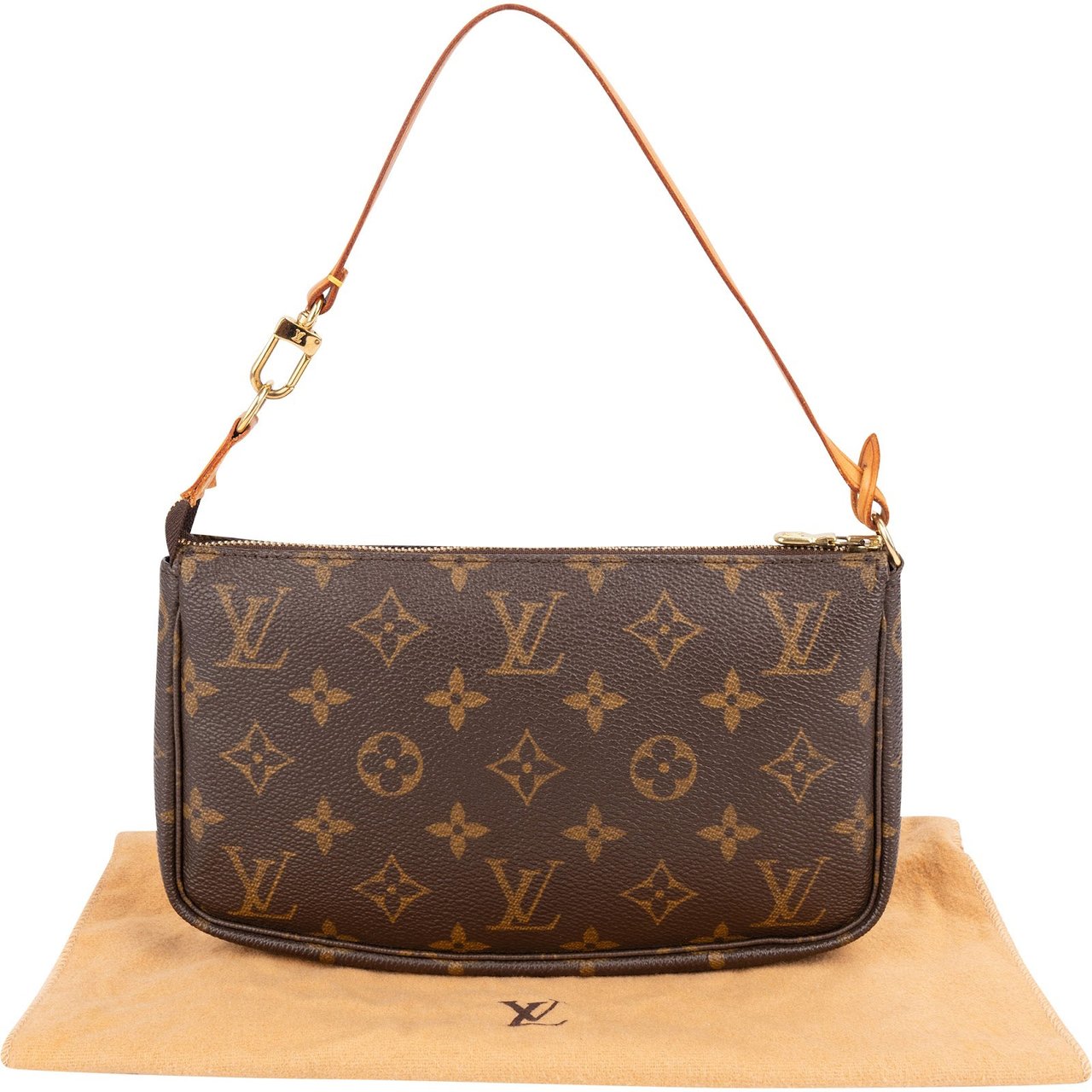 Louis Vuitton Monogram Canvas Pochette Accessoires Handbag Bruin