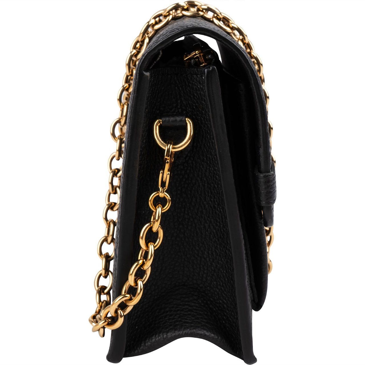 Louis Vuitton Noir Leather Empreinte Monogram Vavin Chain Crossbody Bag Zwart