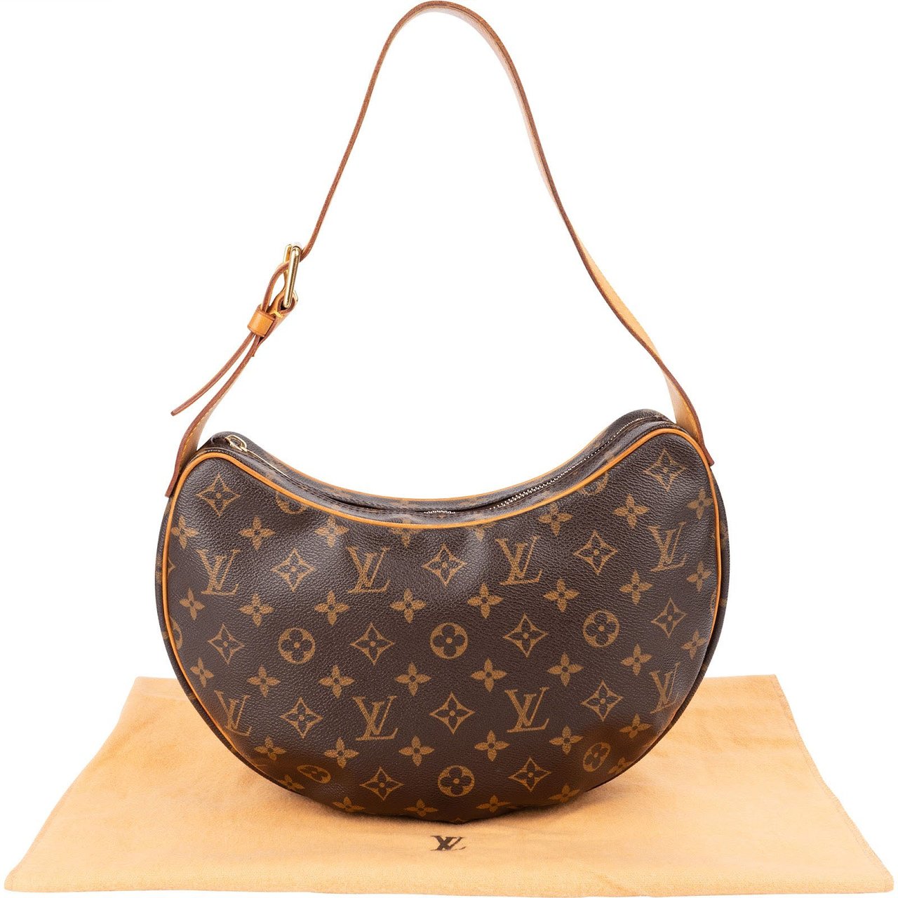 Louis Vuitton Monogram Canvas Croissant MM Shoulder Bag Bruin