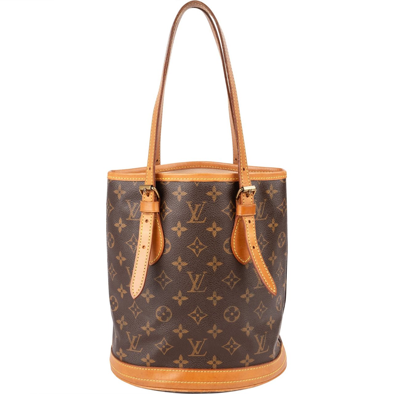 Louis Vuitton Monogram Canvas Bucket PM Shoulder Bag Bruin