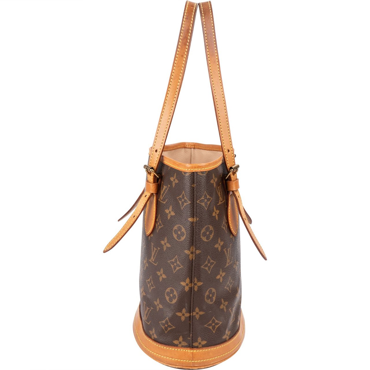 Louis Vuitton Monogram Canvas Bucket PM Shoulder Bag Bruin