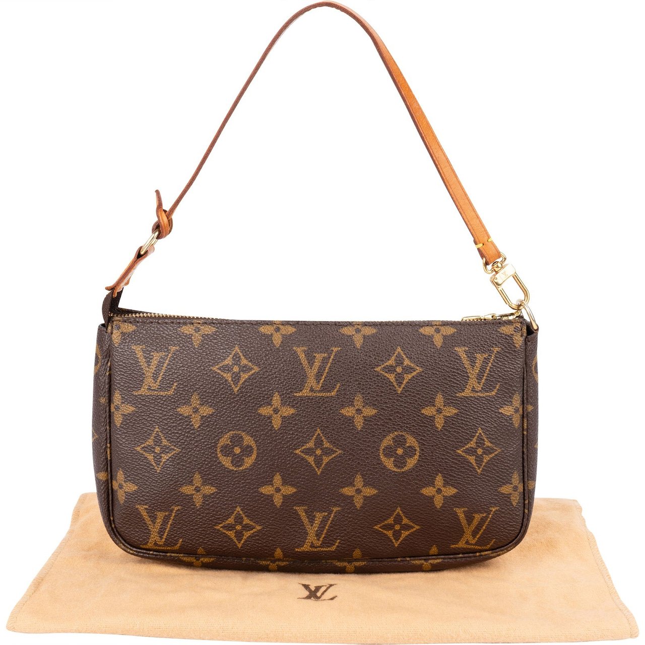 Louis Vuitton Monogram Canvas Pochette Accessoires Handbag Bruin