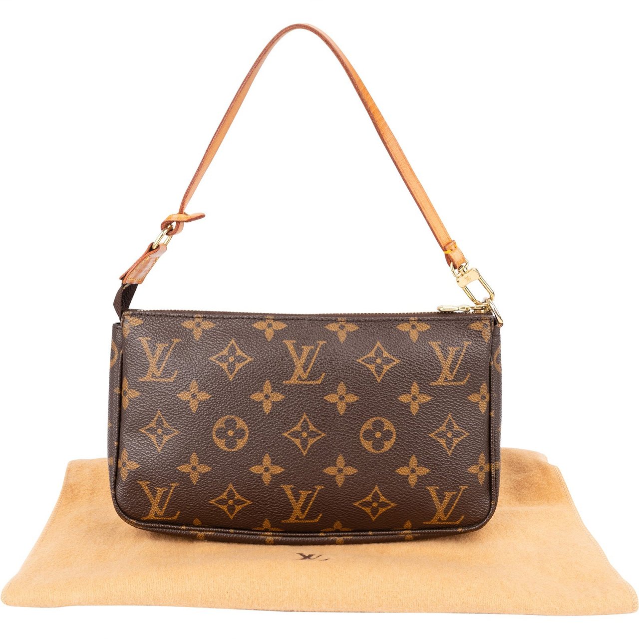Louis Vuitton Monogram Canvas Pochette Accessoires Handbag Bruin