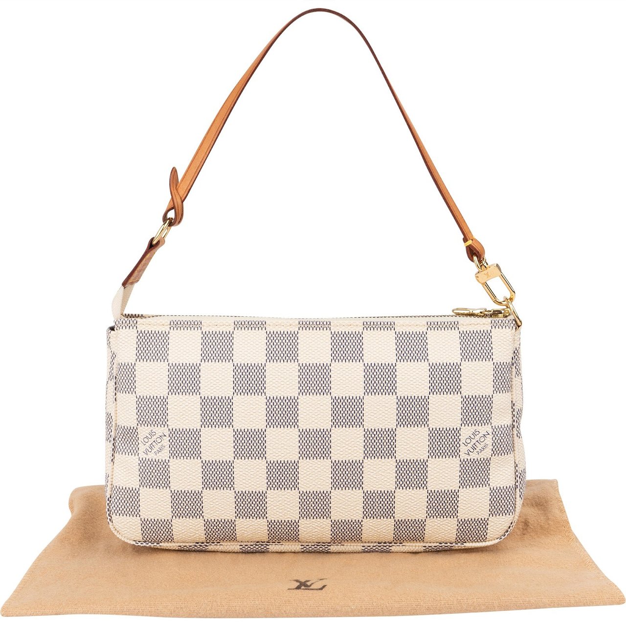 Louis Vuitton Monogram Damier Azur Pochette Accessoires Handbag Wit