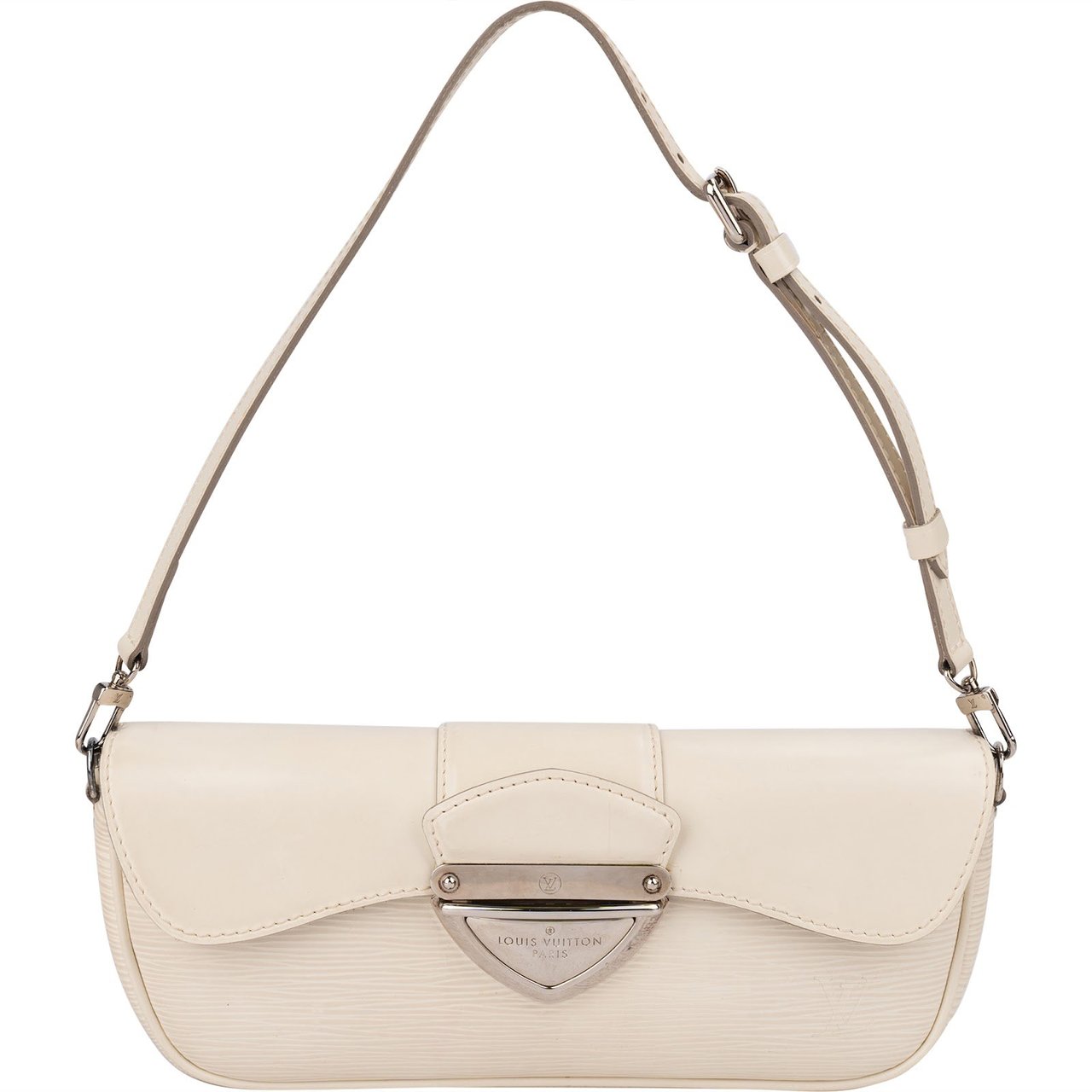 Louis Vuitton White Epi Leather Montaigne Clutch Shoulder Bag Divers