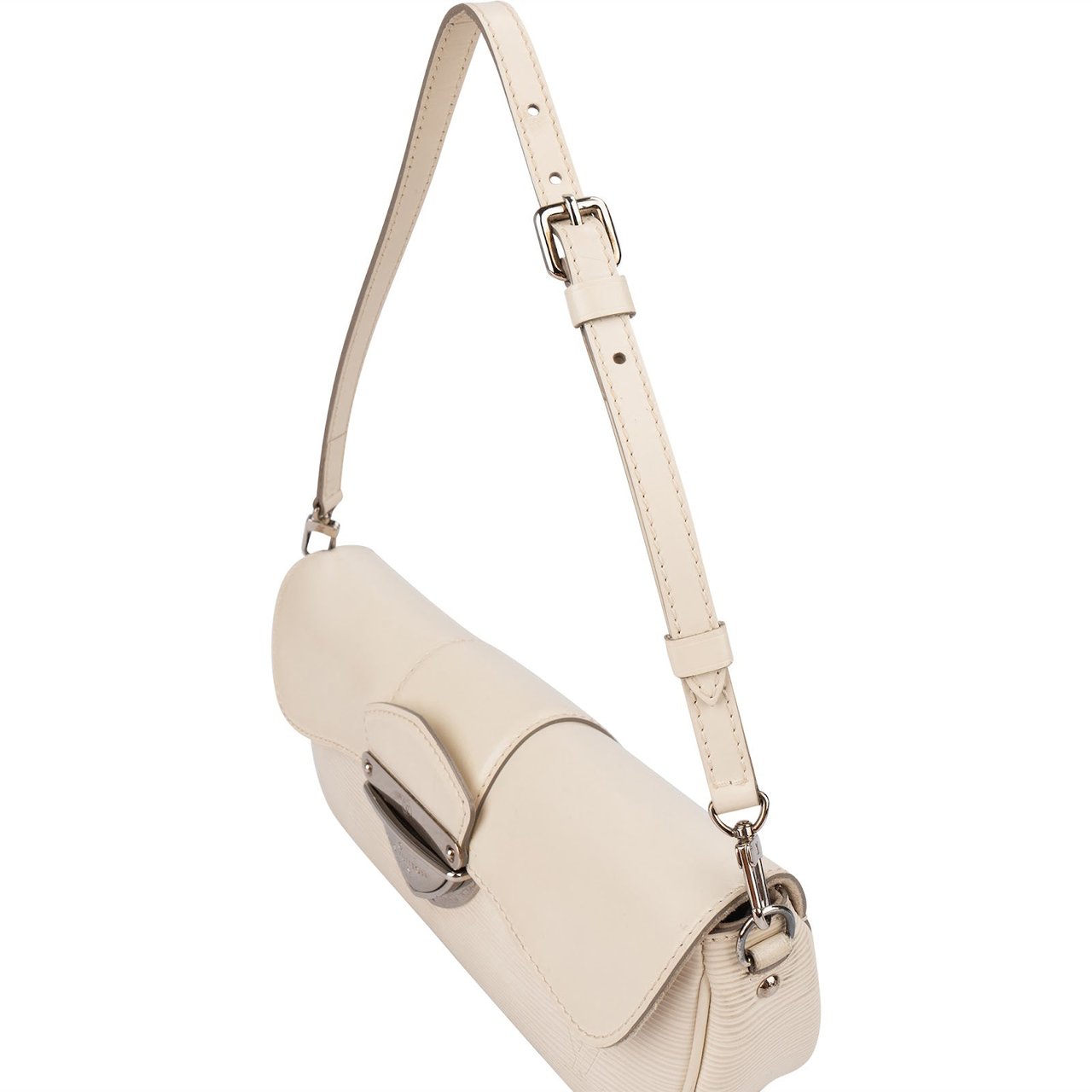 Louis Vuitton White Epi Leather Montaigne Clutch Shoulder Bag Divers