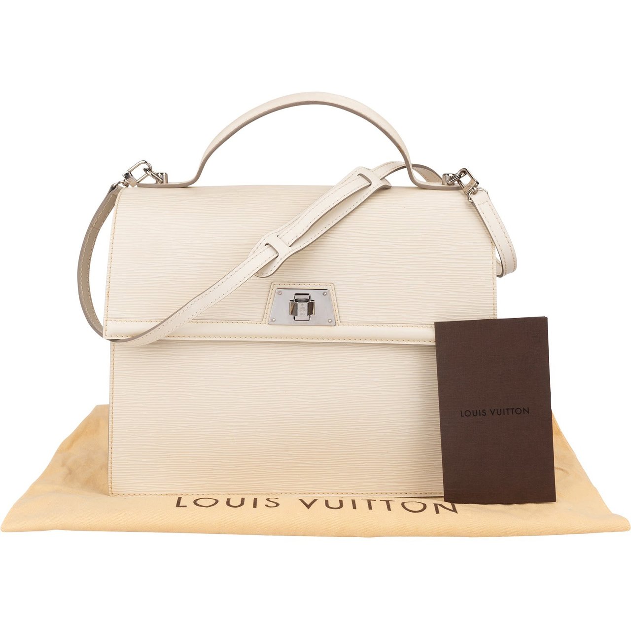 Louis Vuitton Ivory Epi Leather Sevigne GM Handbag Wit