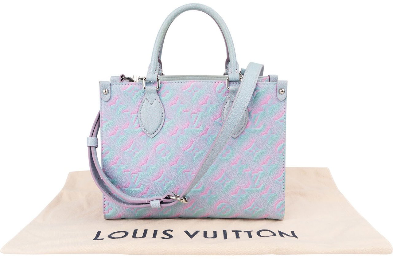 Louis Vuitton Leather Monogram Empreinte OnTheGo PM Handbag Blauw