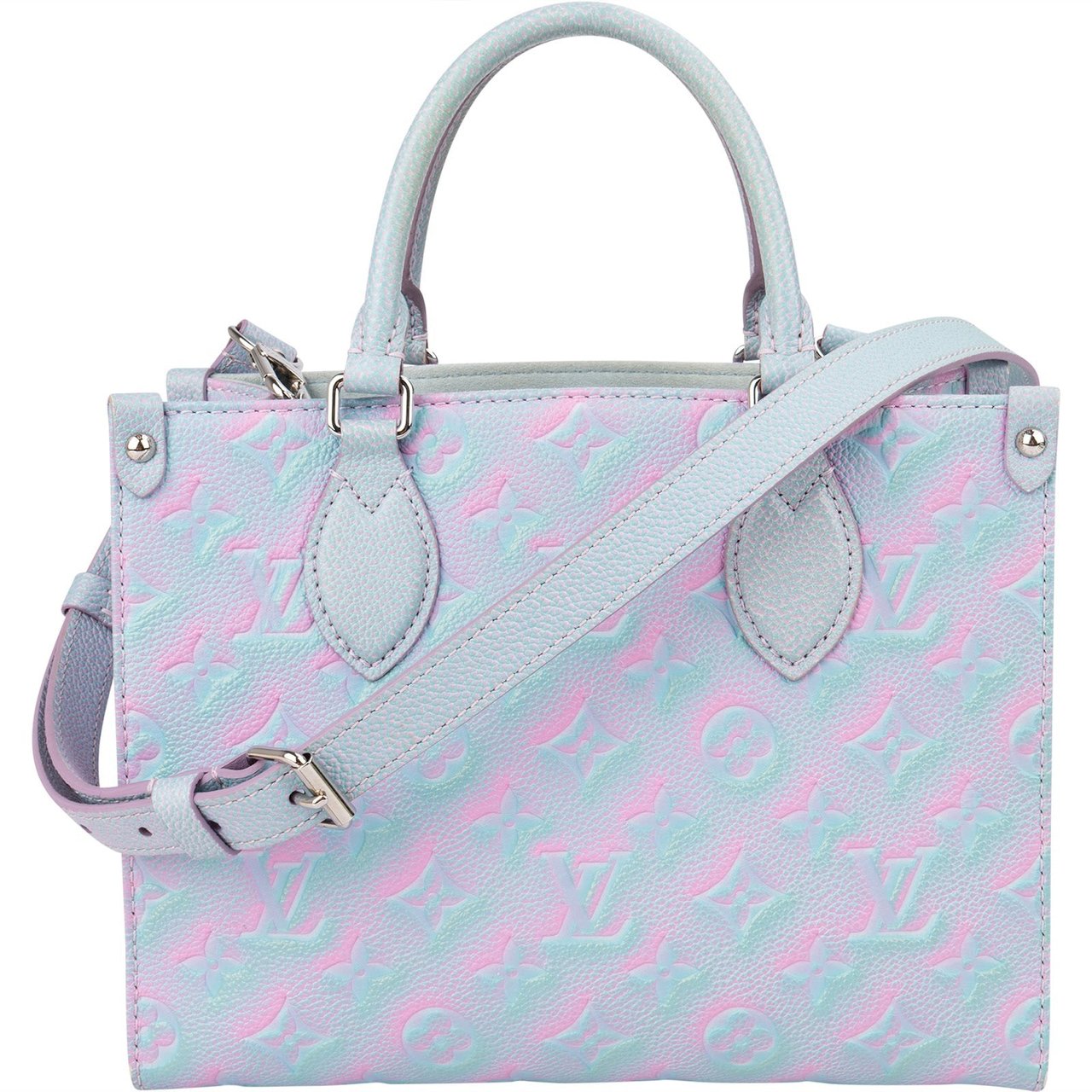 Louis Vuitton Leather Monogram Empreinte OnTheGo PM Handbag Blauw