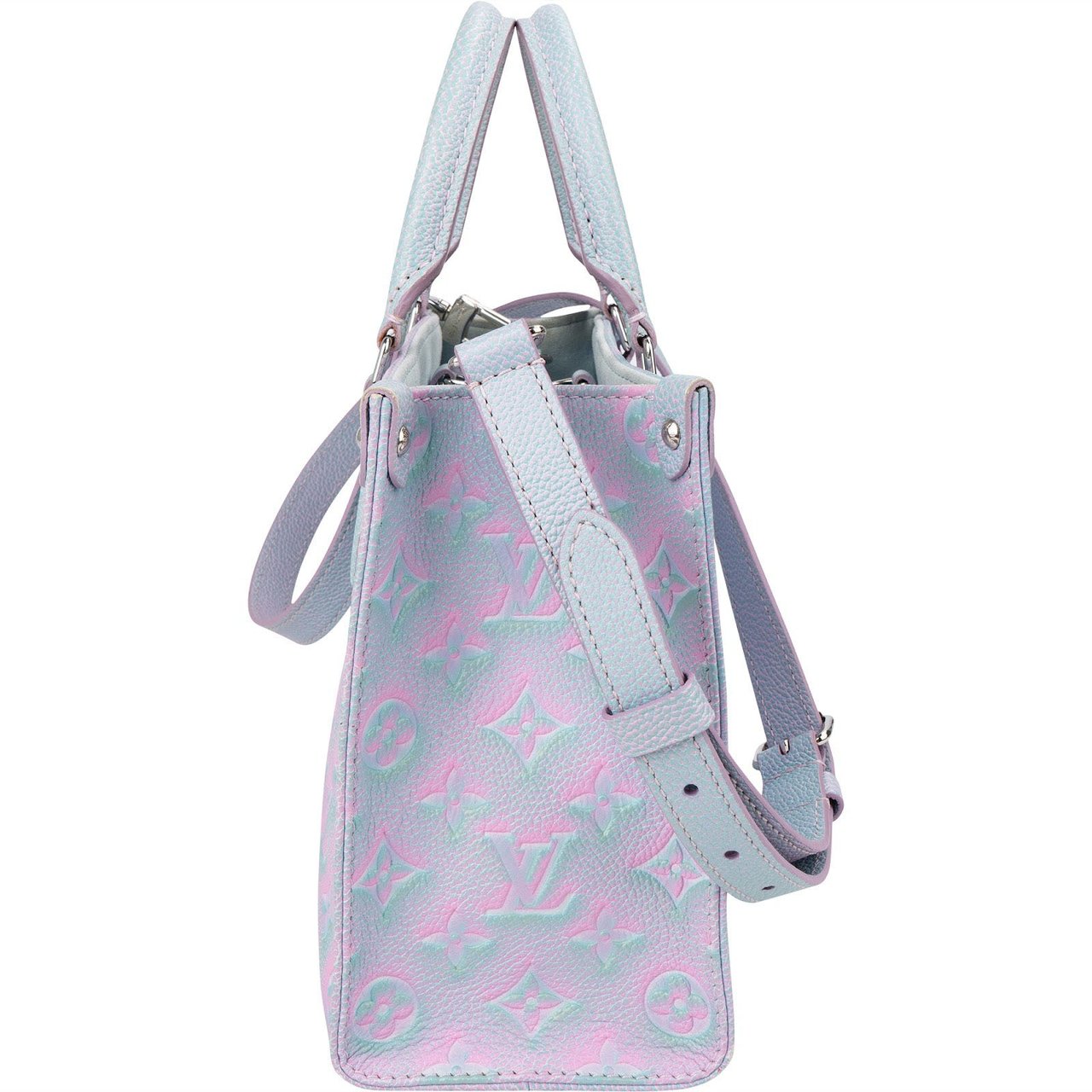 Louis Vuitton Leather Monogram Empreinte OnTheGo PM Handbag Blauw